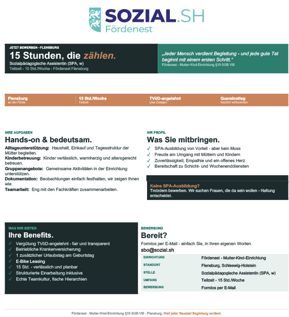 sozial.sh Foerdenest Stellenausschreibung